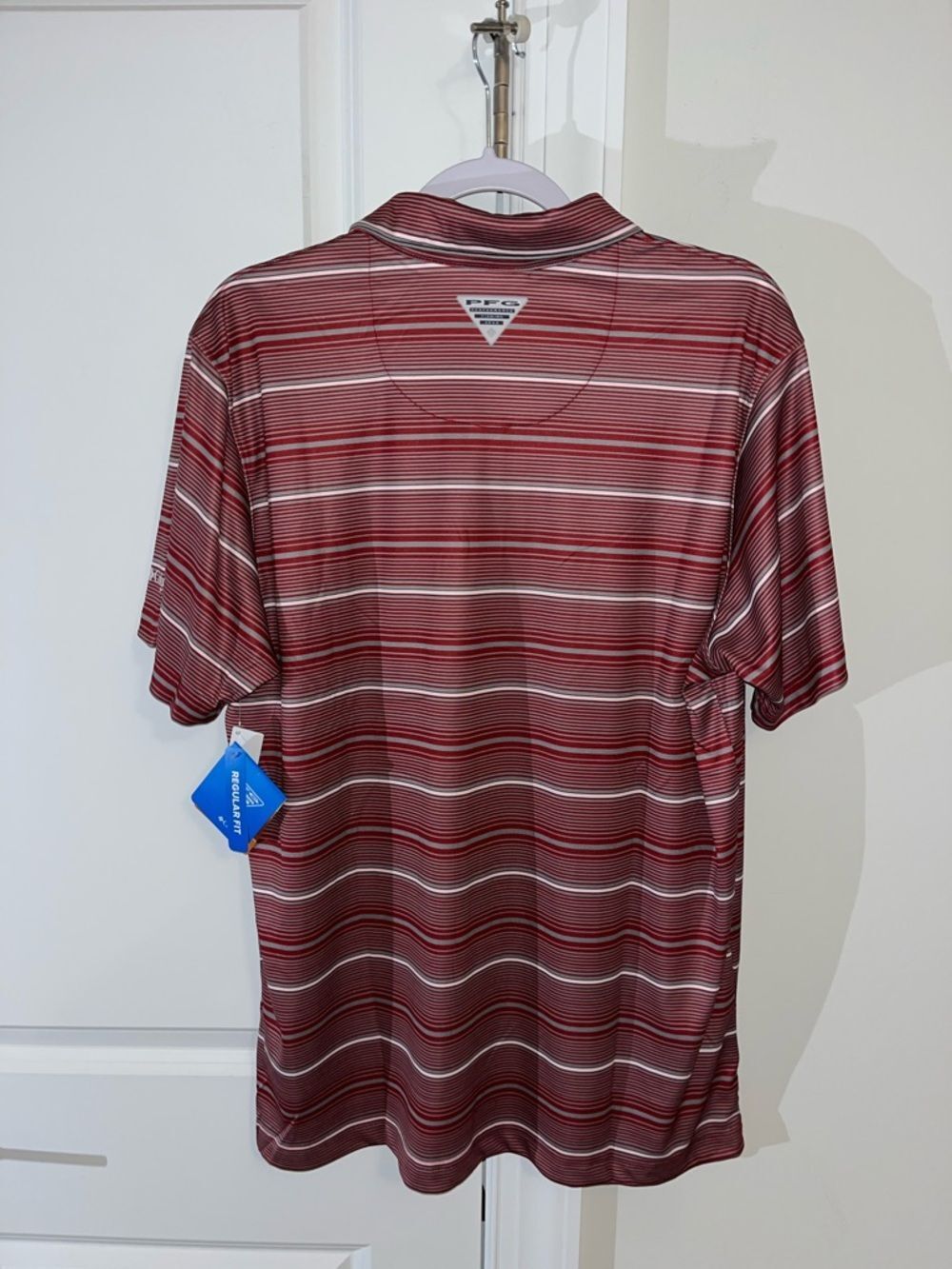 New Columbia PFG Alabama Bama Crimson Roll Tide Poly Fishing Golf polo shirt L - Picture 6 of 6